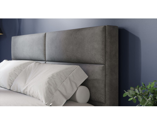 Кровать без ПМ «Глосс» 160 Тип 1 (без подъемного механизма), микровелюр Wellmart Silver