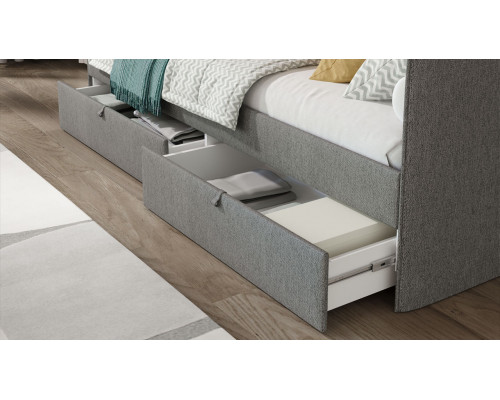 Кровать с мягкой обивкой «Молли» 80*200 Тип 1, Микровелюр Scandi Graphite 22
