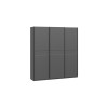 Шкаф-купе 2092 с 3 глухими дверями «Оскар Скания», ручка черная, серый графит, графит матовый