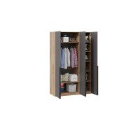 Шкаф для одежды (580) с 3 глухими дверями «Порто», Яблоня Беллуно, Графит софт