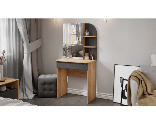 Стол туалетный «Майя», дуб крафт золотой, серый графит