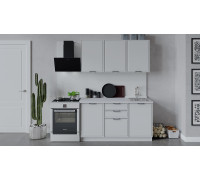 Кухонный гарнитур «Белладжио» длиной 150 см,белый/фон белый