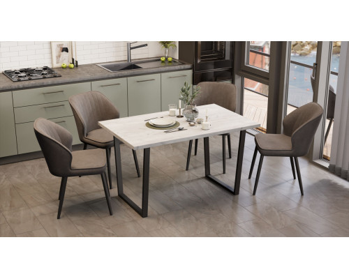 Стол обеденный «Даллас» Тип 1, Черный, Дуб Крафт белый