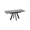 Стол обеденный «Джаггер» Тип 1, черный муар, керамика матовая серый мрамор