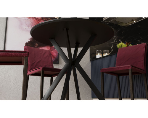 Стол обеденный «Эрвин» Тип 1, черный муар, керамика матовая черный мрамор