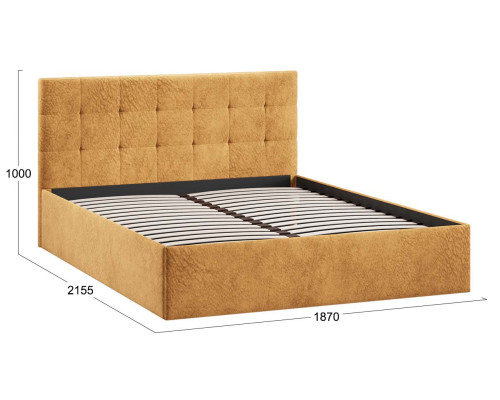 Кровать без ПМ «Джоли» 180 Тип 1 (без подъемного механизма), микровелюр Wellmart Yellow Кровать без ПМ «Джоли» 180 Тип 1 (без подъемного механизма), микровелюр Wellmart Yellow