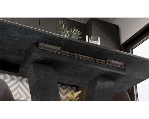 Стол раздвижной «Чинзано» Тип 1,Моод темный/стекло белое матовое