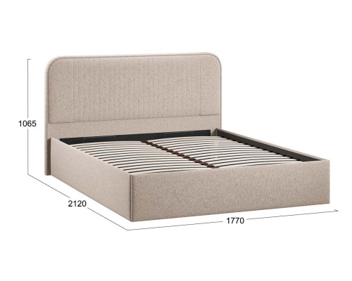 Кровать с ПМ «Тиффани» 160 тип 1 (с подъемным механизмом), микровелюр Jercy Cream
