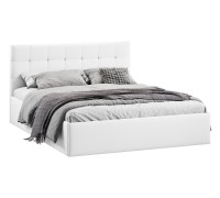 Кровать без ПМ «Джоли» 140 Тип 1 (без подъемного механизма), экокожа Polo white