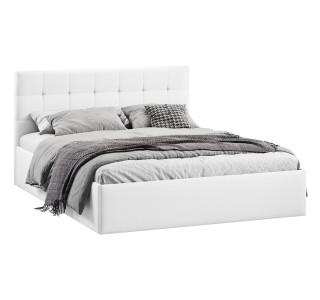 Кровать без ПМ «Джоли» 140 Тип 1 (без подъемного механизма), экокожа Polo white
