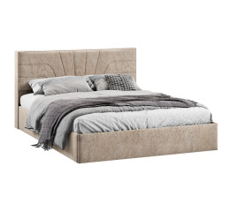 Кровать с ПМ «Пандора» 160 Тип 1 (с подъемным механизмом), Микровелюр Wellmart Dark Beige