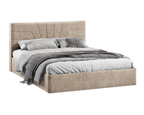 Кровать с ПМ «Пандора» 160 Тип 1 (с подъемным механизмом), Микровелюр Wellmart Dark Beige