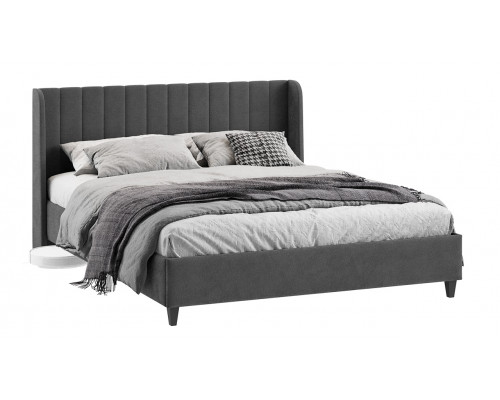 Кровать с ПМ «Шанель» 160 (с подъемным механизмом), Микрошенилл Relax Graphite
