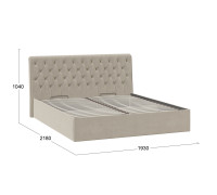 Кровать с ПМ «Скарлет» Тип 1,1800 (с подъемным механизмом),велюр мокко светлый