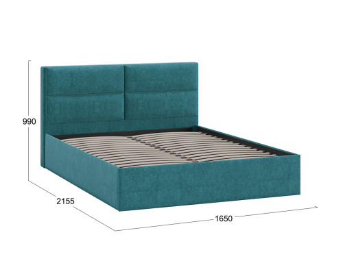 Кровать без ПМ «Глосс» Тип 1,1600 (без подъемного механизма), Микровелюр Jercy Izumrud