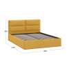 Кровать без ПМ «Глосс» 180 Тип 1 (без подъемного механизма), микровелюр Wellmart Yellow