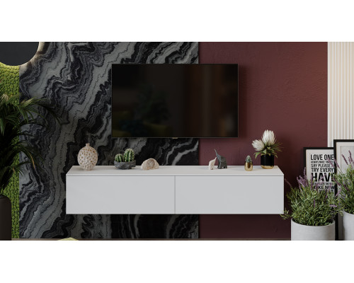 Тумба для теле- и радиоаппаратуры «Порто», Яблоня Беллуно, Белый софт