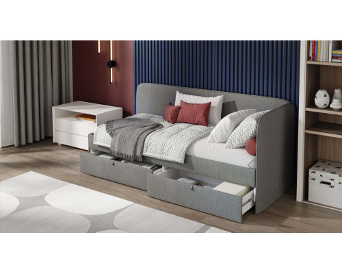 Кровать с мягкой обивкой (900) «Молли» Тип 1, Микровелюр Scandi Graphite 22