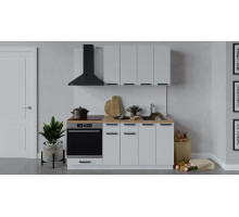 Кухонный гарнитур «Детройт» длиной 180 см со шкафом НБ, Белый, Белый глянец