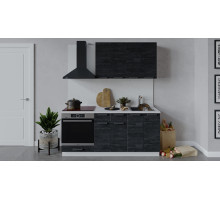 Кухонный гарнитур «Детройт» длиной 180 см со шкафом НБ, Белый, Угольный Камень