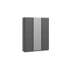 Шкаф-купе 1765 с 2 глухими и 1 зеркальной дверями «Оскар Скания», ручка черная, серый графит, графит матовый