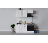Кухонный гарнитур «Лина» длиной 160 см со шкафом НБ, белый/белый
