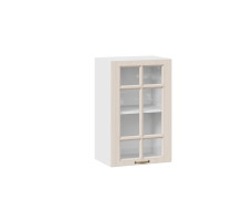 Шкаф навесной 450 c одной дверью со стеклом «Лина», Белый, Крем