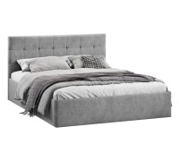 Кровать без ПМ «Джоли» 140 Тип 1 (без подъемного механизма), микровелюр Wellmart Silver