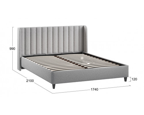 Кровать с ПМ «Шанель» 160 (с подъемным механизмом), Экомех BravoASH Lite Grey