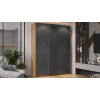 Шкаф-купе 1765 с 3 глухими дверями «Оскар Скания», ручка серебро, дуб крафт золотой, серый графит, графит матовый