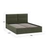 Кровать с ПМ «Глосс» Тип 1,1600 (с подъемным механизмом),микровелюр Jercy Deep Green