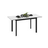 Стол раздвижной «Риттер» Тип 2, черный муар, керамика матовая белый мрамор