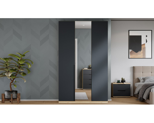 Шкаф комбинированный «Джоли» 1350, Дуб Крафт золотой, Графит матовый