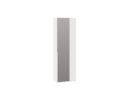 Шкаф угловой (366) с 1 зеркальной дверью «Порто», Белый Жемчуг