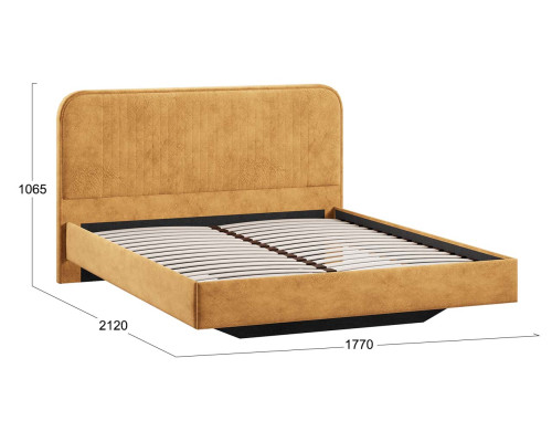 Кровать без ПМ «Тиффани» 160 Тип 1 (без подъемного механизма), микровелюр Wellmart Yellow Кровать без ПМ «Тиффани» 160 Тип 1 (без подъемного механизма), микровелюр Wellmart Yellow
