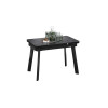 Стол обеденный «Джойс» Тип 1, черный муар, керамика матовая черный мрамор