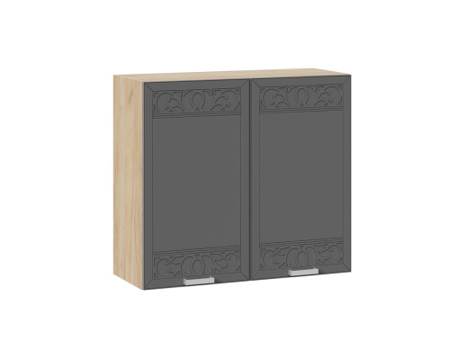 Шкаф навесной 800 c двумя дверями «Долорес», Дуб Крафт золотой, Титан