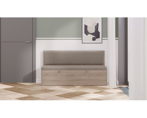 Скамья прямая «Берген», Дуб Сонома трюфель, Велюр Мокко светлый