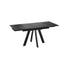 Стол обеденный «Джаггер» Тип 1, черный муар, керамика матовая черный мрамор