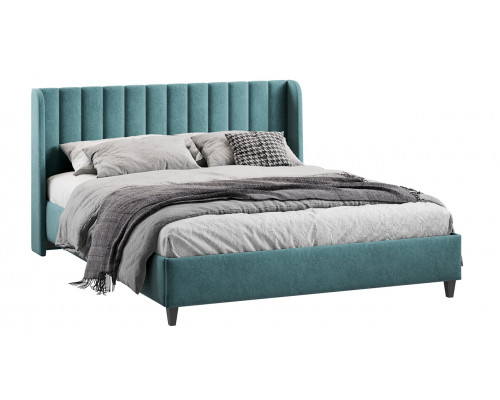 Кровать с ПМ «Шанель» 160 (с подъемным механизмом), Микровелюр Wellmart Indigo