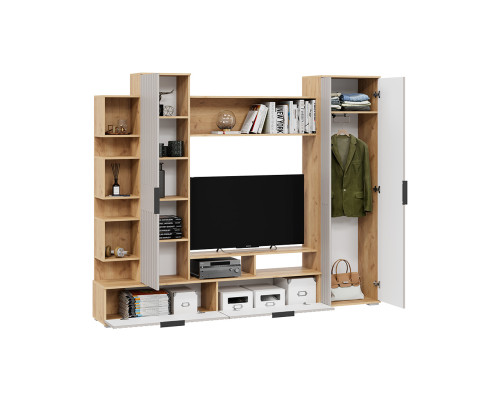 Гостиная «Моника», Дуб Крафт золотой, Кашемир сатин