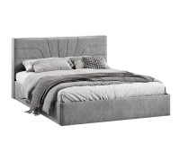 Кровать с ПМ «Пандора» 160 Тип 1 (с подъемным механизмом), Микровелюр Wellmart Silver