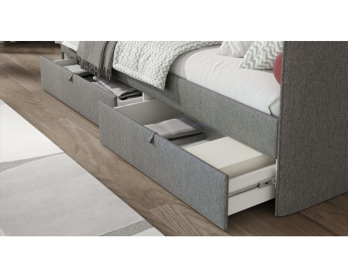 Кровать с мягкой обивкой (900) «Молли» Тип 1, Микровелюр Scandi Graphite 22