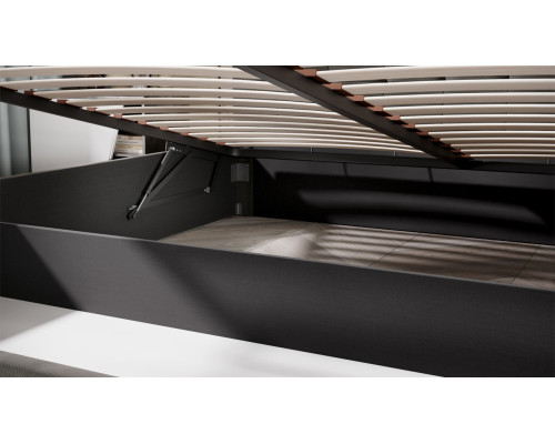 Кровать с ПМ «Эмма», 180 (с подъемным механизмом) с заглушиной, Велюр Confetti Stone