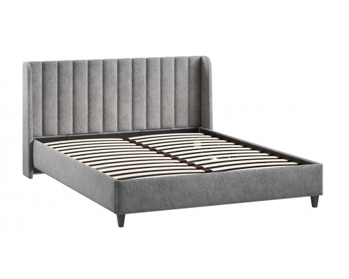 Кровать с ПМ «Шанель» 160 (с подъемным механизмом), Микровелюр Wellmart Silver