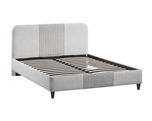 Кровать с ПМ «Эстон» 160*200 (с ПМ), Микровелюр Linea Grande 81/Connect 81 (Светло-серый)