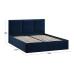 Кровать с ПМ «Стелла» тип 1,1600 (с подъемным механизмом), Микровелюр Wellmart Blue