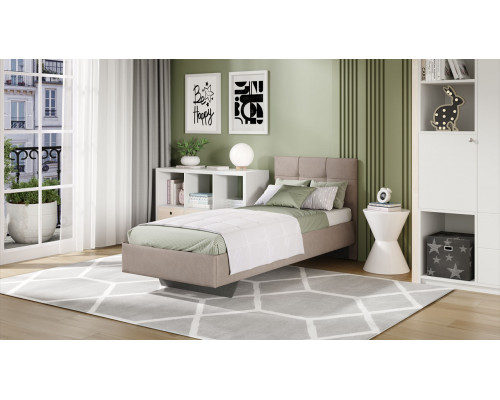 Кровать без ПМ «Элис» 80*200 Тип 1 (без подъемного механизма), Велюр ultra cashmere