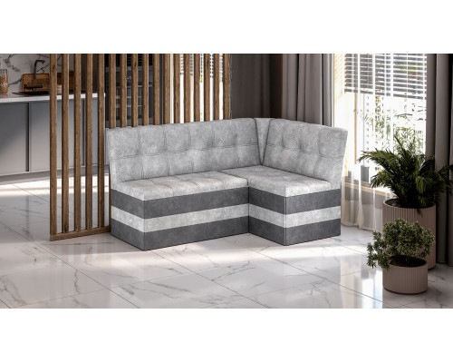 Скамья угловая «Оскар» исп. 2, микровелюр Wellmart Silver, Graphite