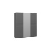 Шкаф-купе 2092 с 2 глухими и 1 зеркальной дверями «Оскар Скания», ручка серебро, серый графит, графит матовый